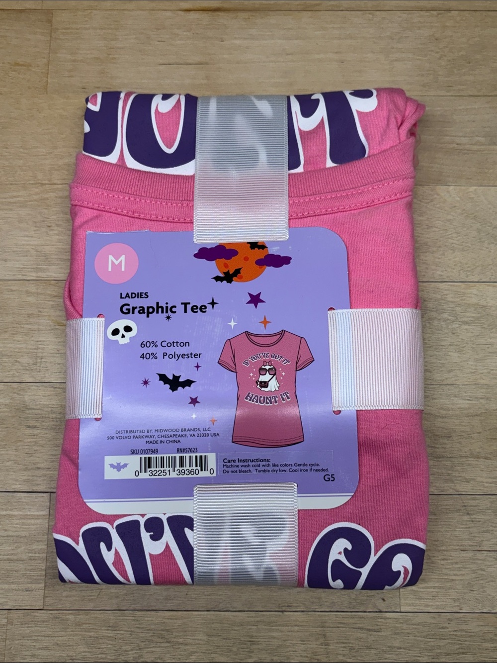 Ladies Halloween Graphic Tee - Pink Top